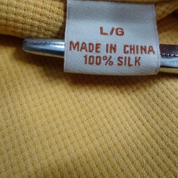 Tommy Bahamas Yellow Full Button Silk Shirt Large - Picture 4 of 5